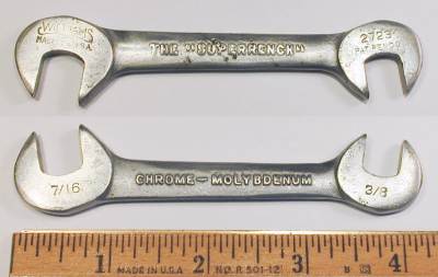 1128 JH Williams 7/16-Inch Miniature Open Ended Wrench 