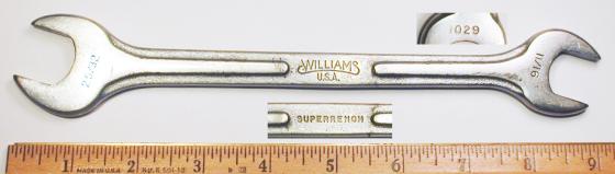 [Williams 1029 11/16x25/32 Ribbed-Style Open-End Wrench]