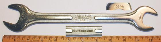 [Williams 1034A 15/16x1-1/16 Ribbed-Style Open-End Wrench]