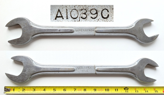 [Williams A1039C 1-3/8x1-7/16 Ribbed-Style Open-End Wrench]