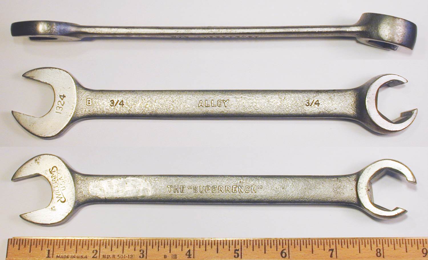 Vintage JH  WILLIAMS 7/8" X 11/16" Open End Wrench #1030 USA B/New SUPERRENCH 